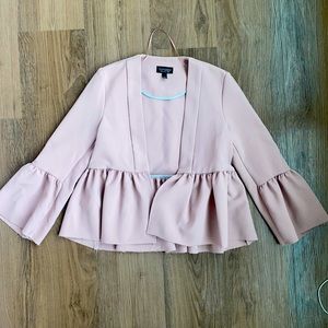 Topshop pink flounce blazer US2